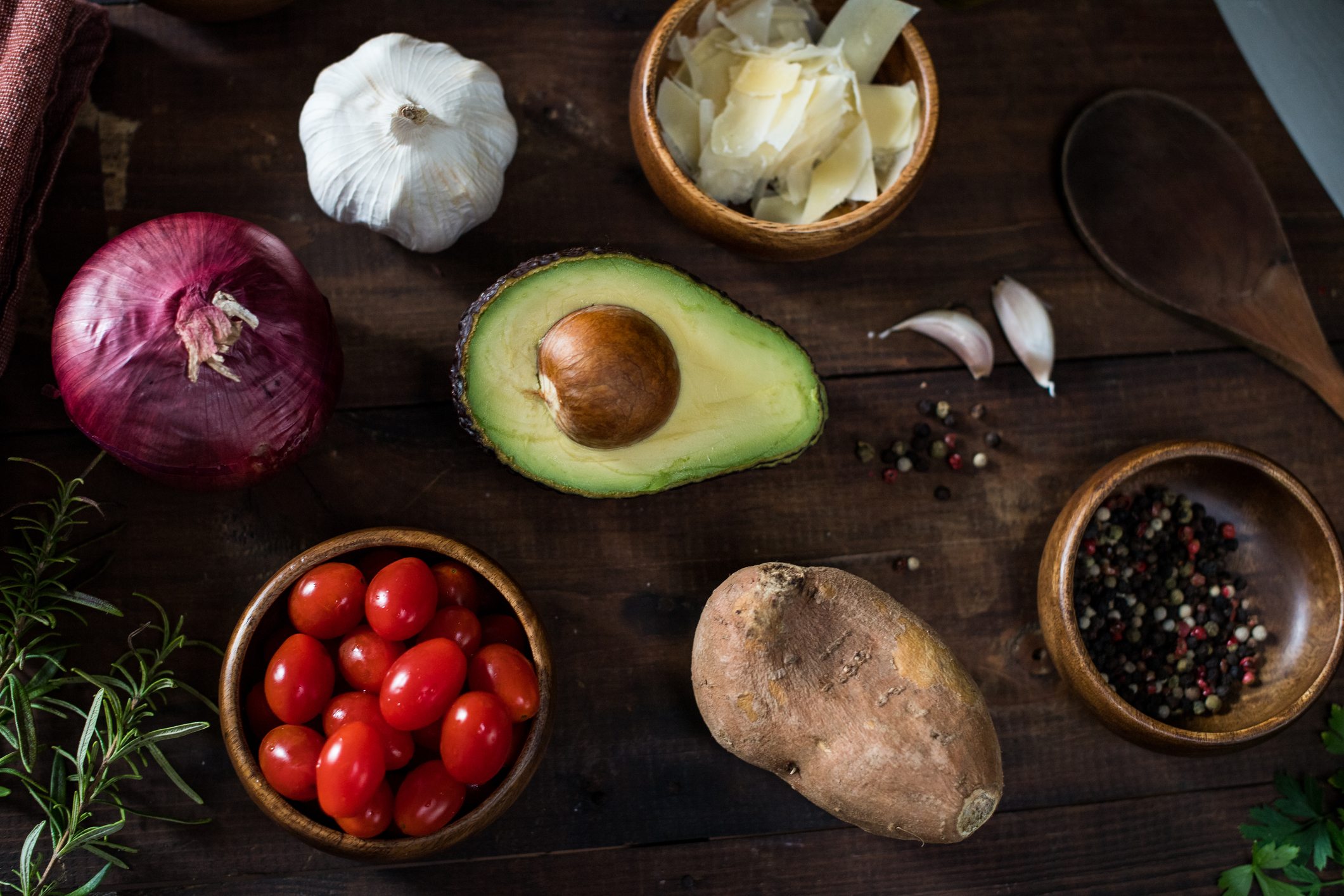 Vegetables on a table for food budgeting