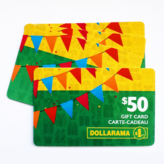 Four Dollarama gift cards