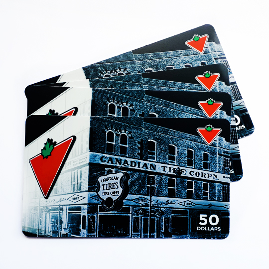 Four Canadian Tire gift cards