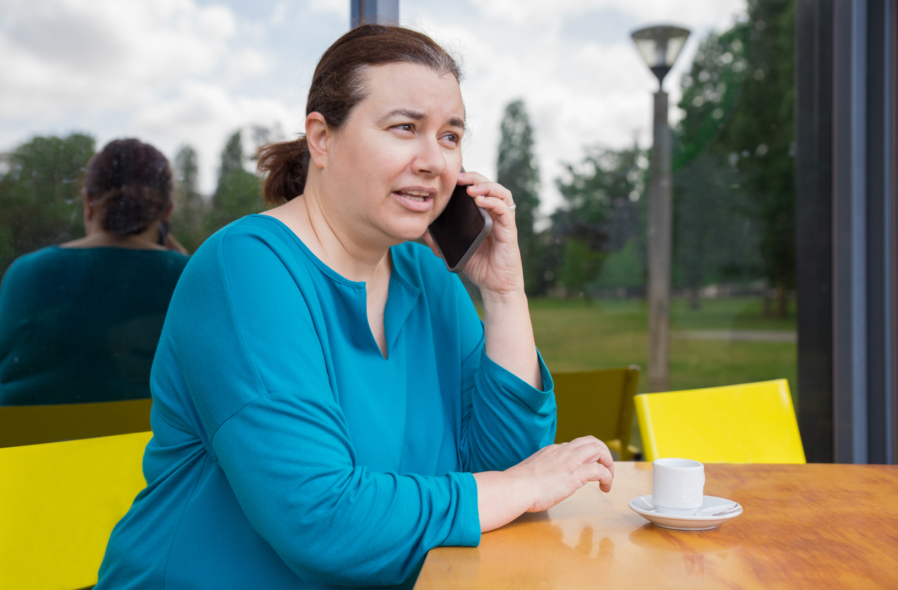 Woman talking on phone