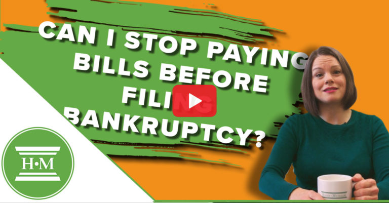 Can You Stop Paying Bills Before Filing Bankruptcy?