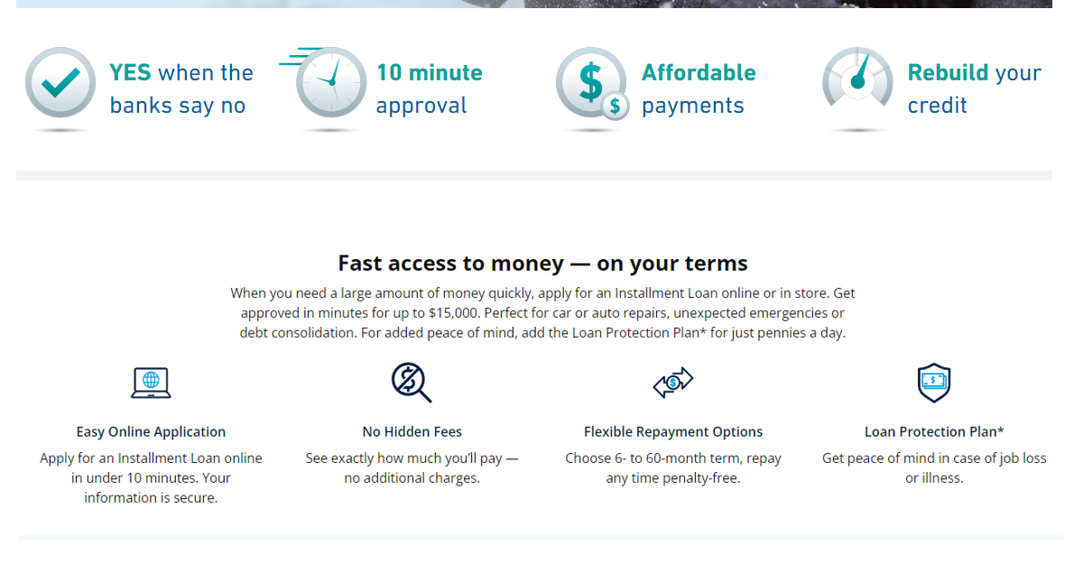 Screenshots of rapid loan offers